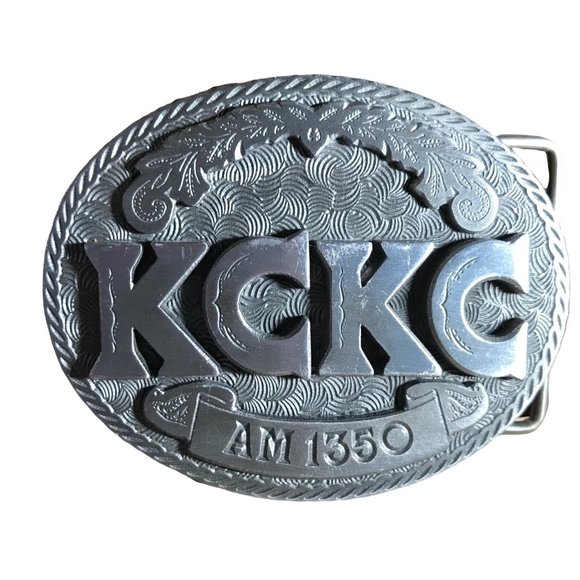 BELT BUCKLE KCKC 1350 SAN BERNARDINO CA RARE FIND COUNTRY MUSIC VINTAGE